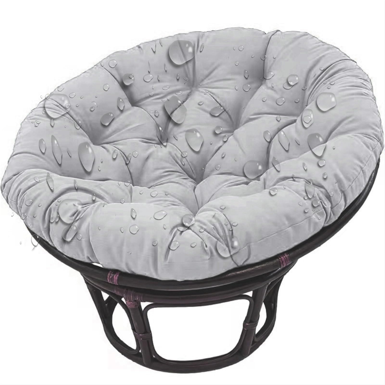 Egg Chair Cushion Replacement, Papasan Round Chair Cushions Waterproof Soft Hanging Basket Swing Chair Cushion Comfortable Wicker Rocking Rattan Hammock Pad for Outdoor Patio Garden,NO09,40*40cm