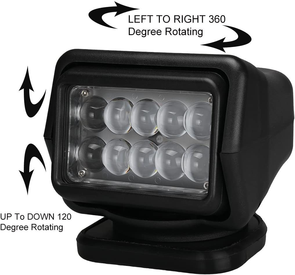 MARCHFA LED Suchscheinwerfer Arbeitsleuchte Funkfernsteuerbar mit Magnetfuß Suchlicht - CREE Chip Wetterfest 360 Grad Drehbar für Auto Offroad Jagd Boot Garden 50 W DC 12V (Kurz)