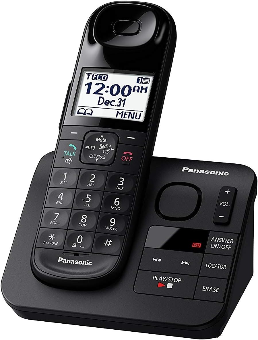 Panasonic KX-TGL430B Dect 6.0 Landline Telephone (1 Handset, Black) (Renewed)