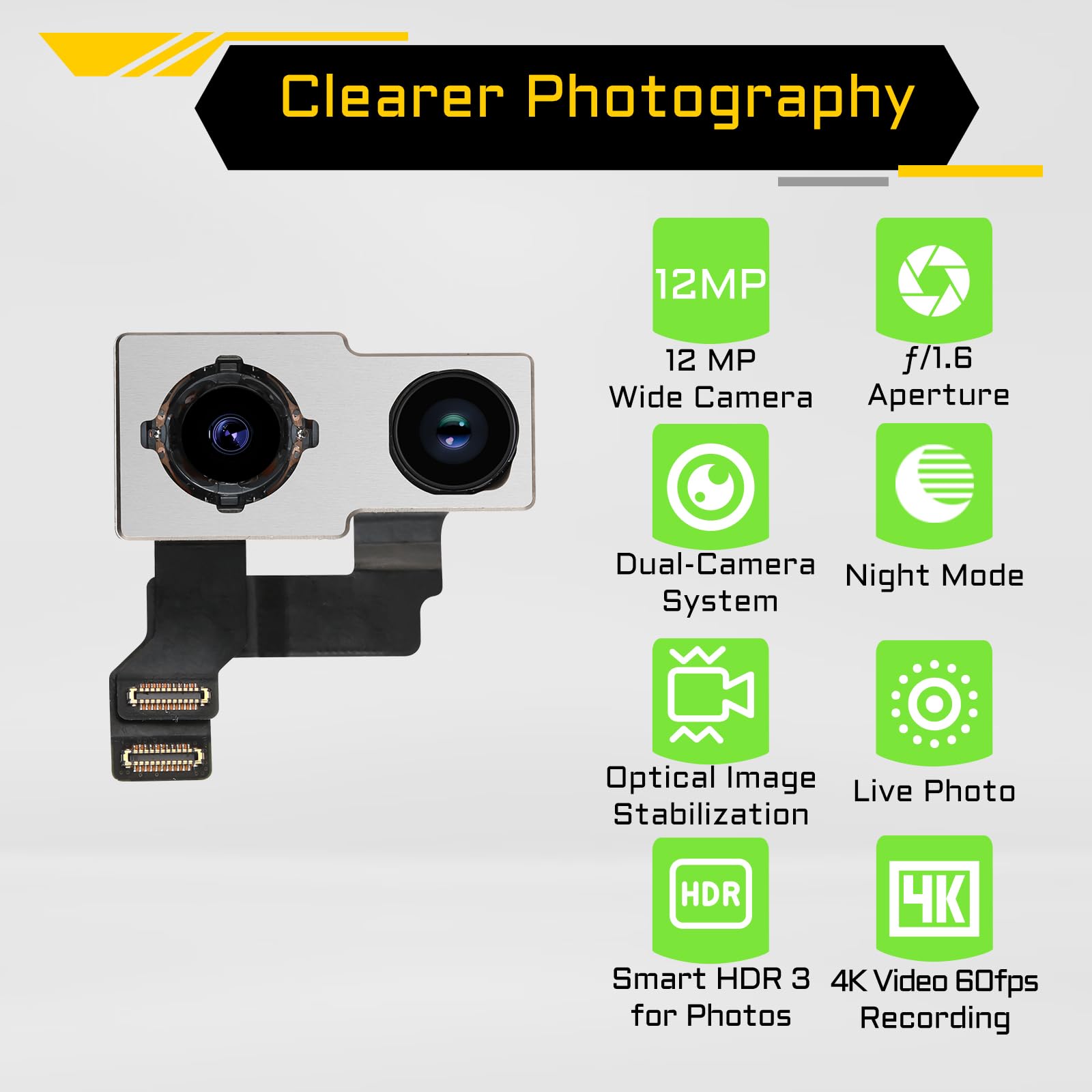 Amazon.com: CYKJGS for iPhone 12 Mini Camera Replacement Rear