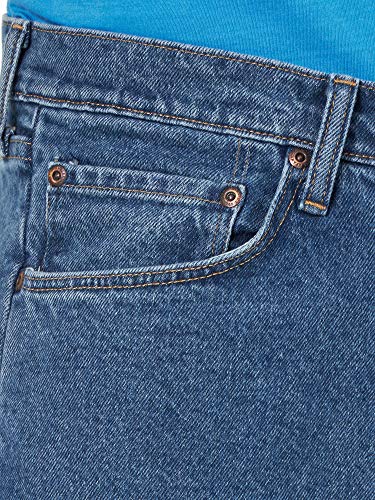 Calça jeans Wrangler Authentics masculina clássica com ajuste relaxado e 5 bolsos, Dark Stonewash Fl