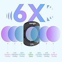 Vista 4 de Haoge Juego de filtros magnéticos para DJI Osmo Pocket 3, incluye filtro de niebla negra de 1/4, filtro de reducción de pullución de luz, ND