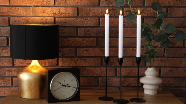 Image of GenSwin Flameless White Taper Candles Flickering with 10-Key Remote, Battery Operated Led Warm 3D Wick Light Window Candles Real Wax Pack of 6, Christmas Home Wedding Decor(0.78 X 9.64 Inch)
