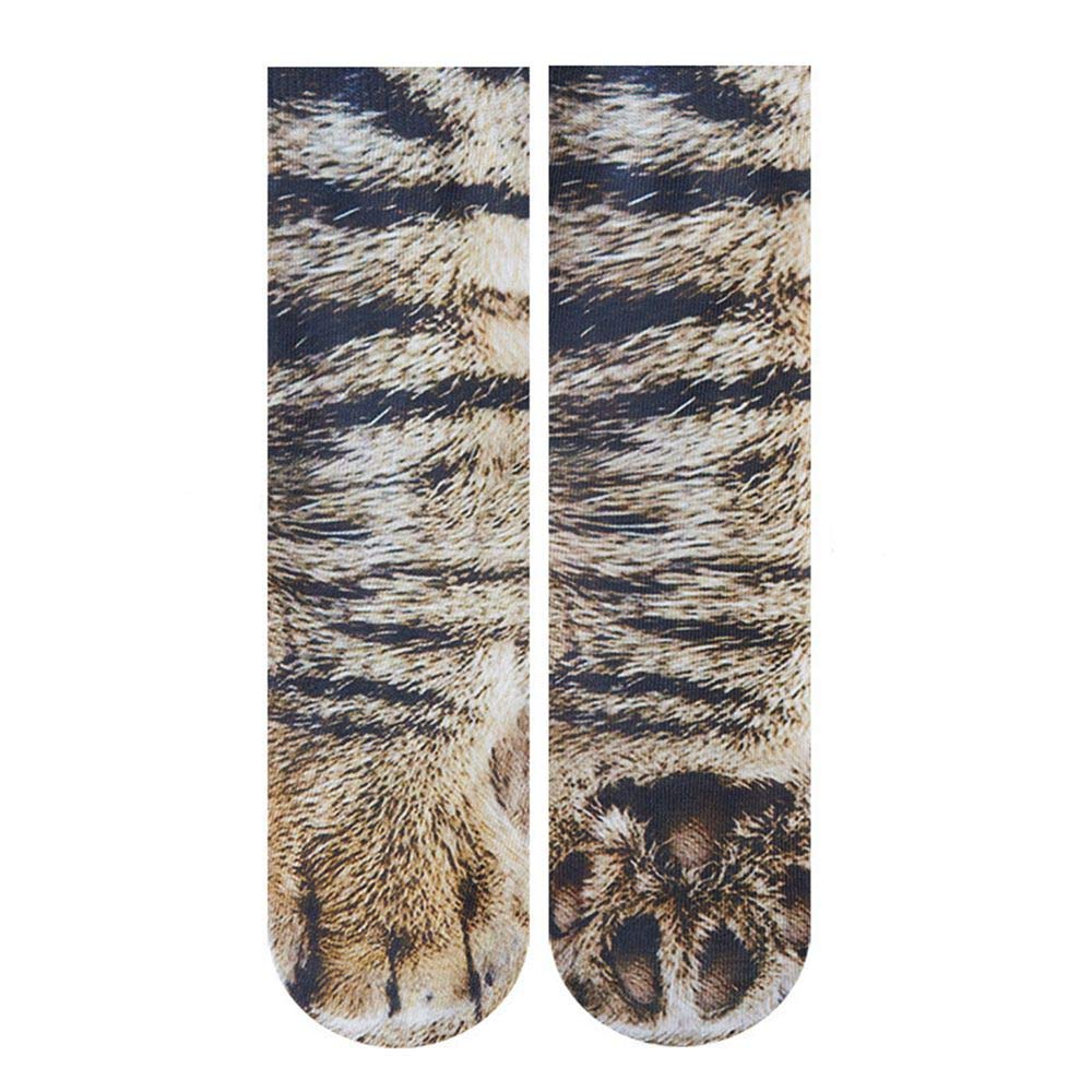 MoonyLI Unisex Animal Foot Socks Animal Paw 3D Simulation Print Crew Socks Funny Animal Pattern Kids Socks, Cat, standard size
