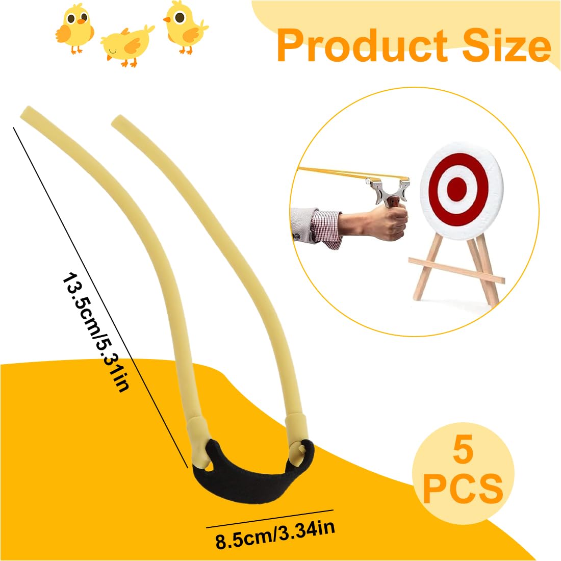 5 Pezzi Elastici per Fionda, Elastici di Ricambio per Fionda da Caccia Professionale, Fionda Professionale Elastici di Ricambio in Lattice Naturale per Caccia con Fionda All'aperto