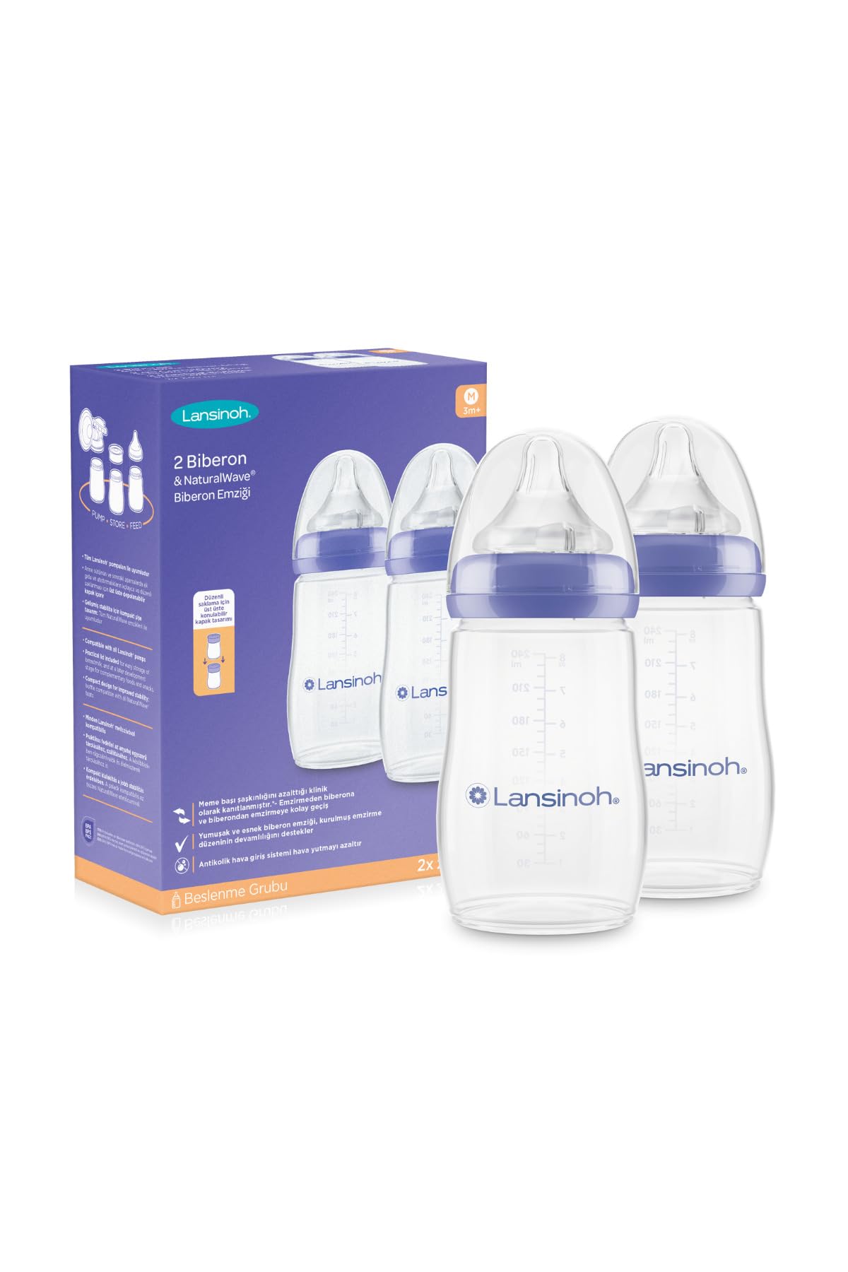 Lansinoh Mamadeira para leite materno Momma com bico NaturalWave