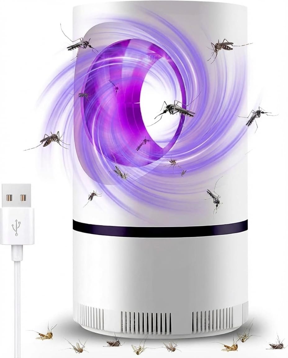 Lampe Anti Moustique, Lampe UV Moustique Interieur, LED Répulsif Tueur de Moustiques Attrape Mouche, USB Piège à Mouche Électrique, Appareil Anti Moustiques Intérieur Non Toxique, Efficace, Sûr