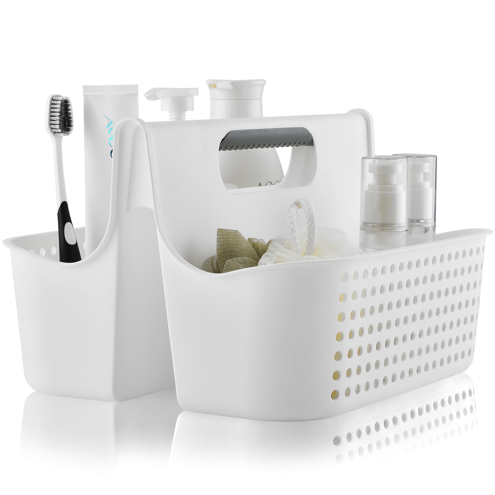 ALINK Portable Plastic Shower Caddy Basket Large Cleaning Supply Caddy Organizer Storage Tote with Handle for Bathroom College