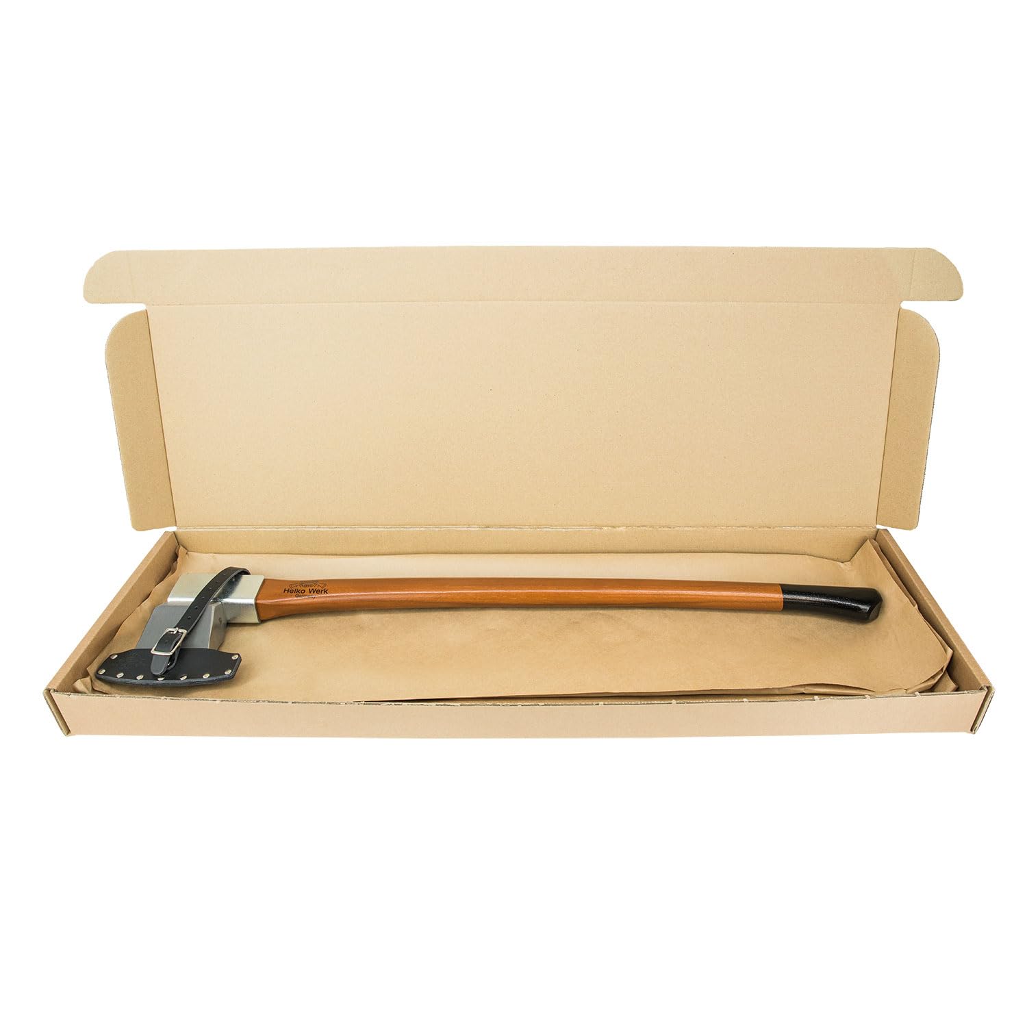 1844 Helko Werk Vario Schwere Spaltaxt aus C50-Kohlenstoffstahl (47–55 HRC), 2000 g Kopfgewicht, 90 cm Hickory-Stiel, inkl. Lederschutz – Ideal zum Spalten von Holz