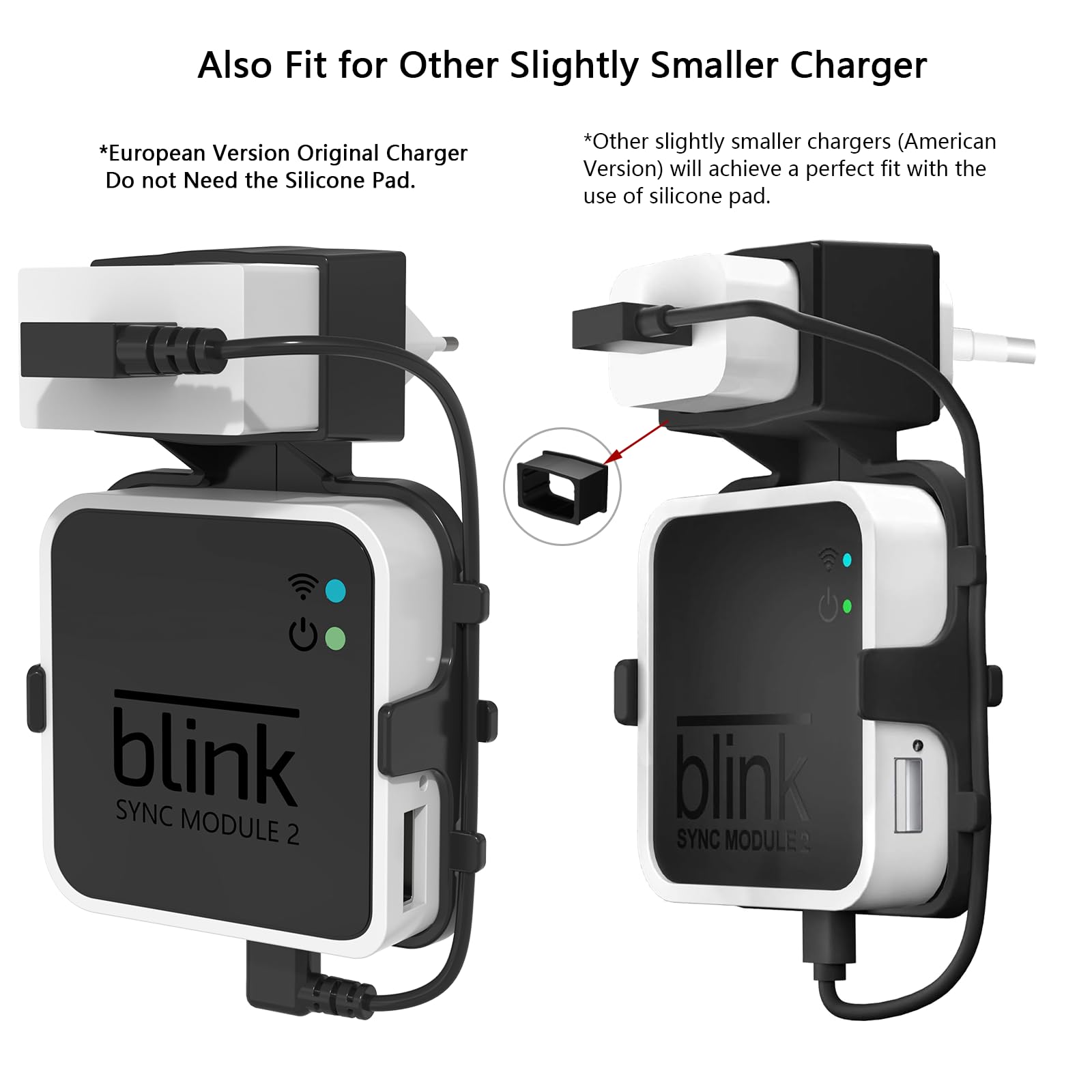 HOLACA Outlet Support mural Hunger pour module Blink Sync 2, support pour surveillance extérieure et intérieure Blink avec câble (noir, 1 pièce)