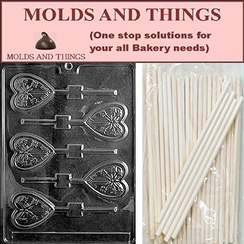 Molds and Things STARBURST HEART LOLLY Chocolate Candy Mold With Exclusive