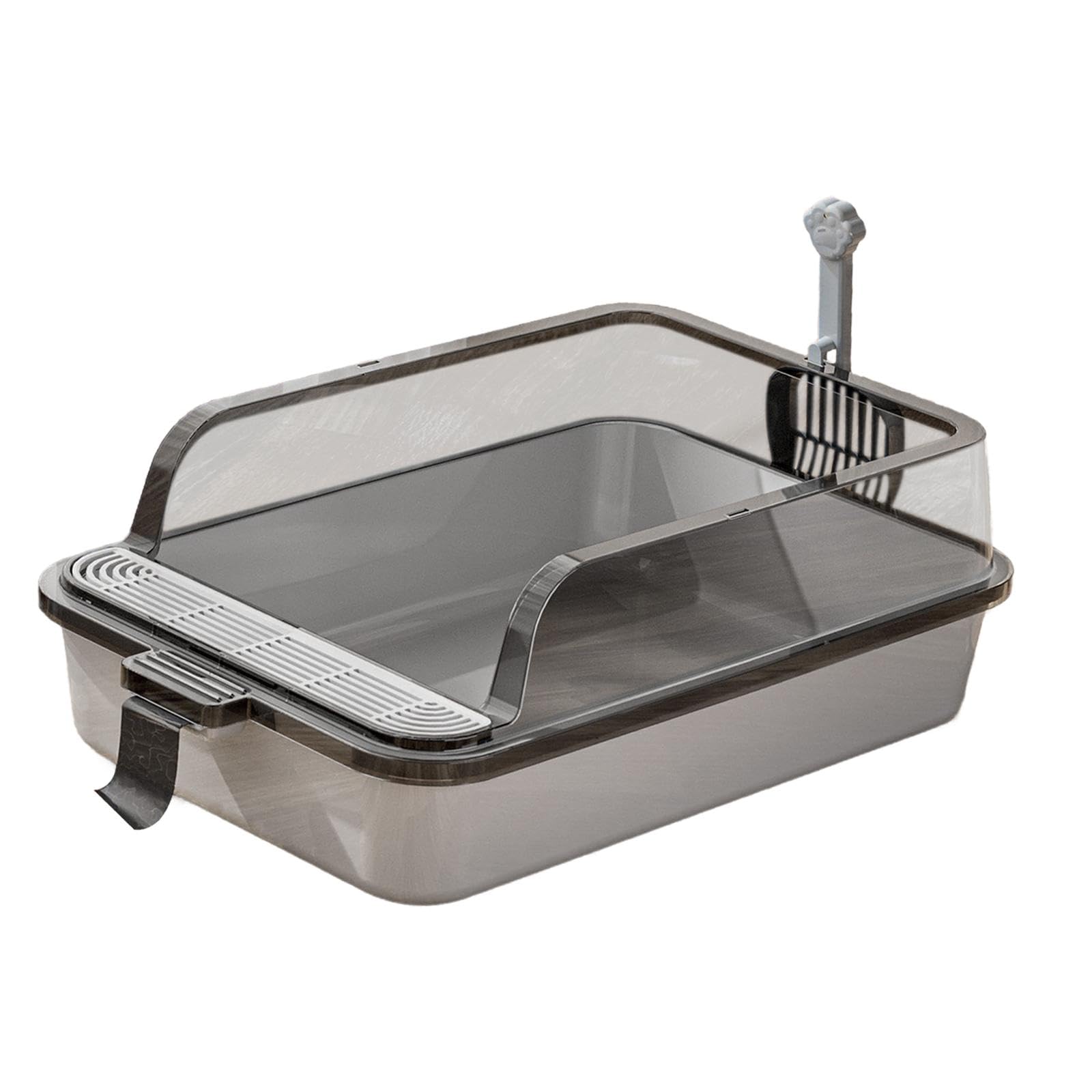 Caja de Arena para Gato Caja Sanitaria para Gatos Bandeja Higiénica de Gatos Recipiente Sanitario de Material PP Estructura Abierta Adecuada para Gato