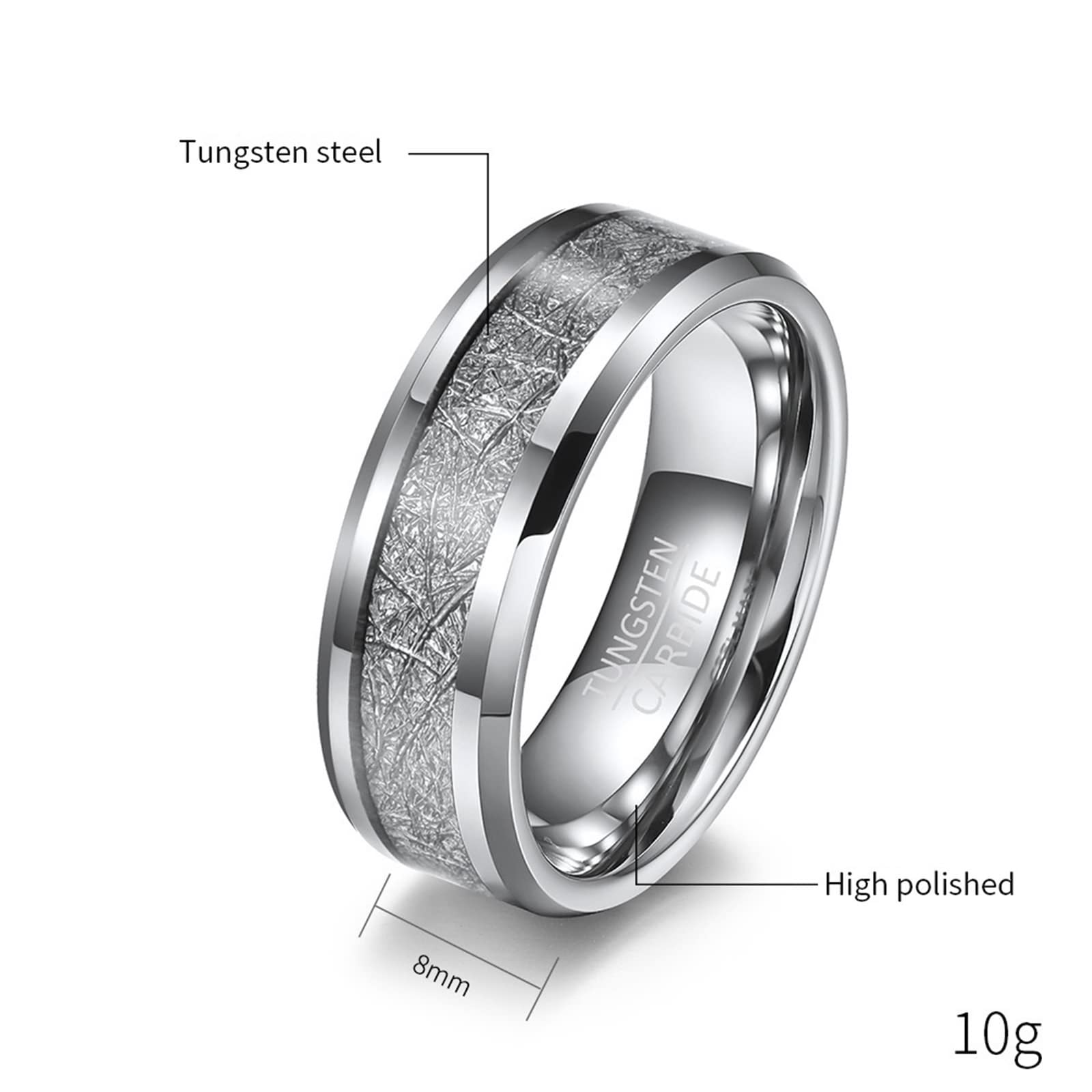 AmDxD Collar para parejas de tungsteno, 2 unidades, colgante de fibra de carbono, colgante de cadena de plata para mujer y hombre, ancho 8 mm, longitud de la cadena: 50 cm, 60 cm, tungsteno, Sin