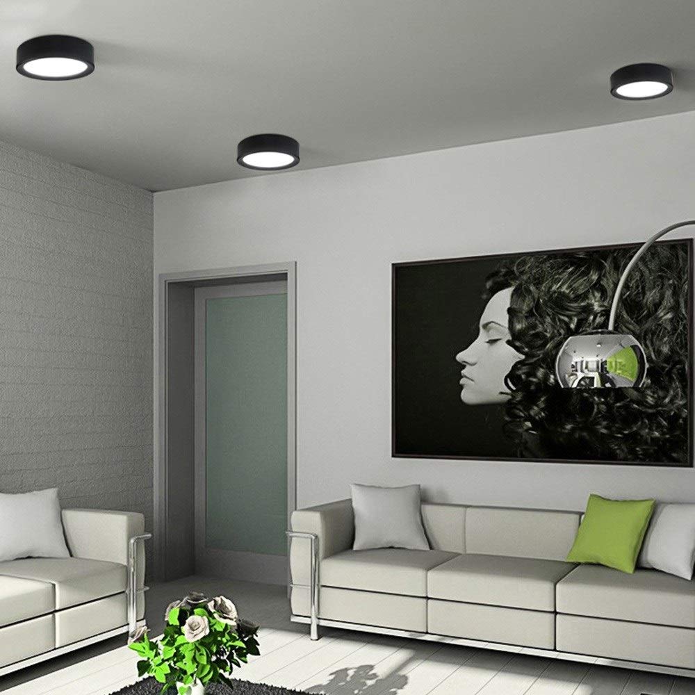 Foco LED Empotrado ultradelgado para Montaje en Superficie, Creativo, Redondo, pequeño, con Panel de Rejilla Fina de Aluminio Negro, luz de Techo, iluminación empotrada, Tienda de Ropa, Centro comerc