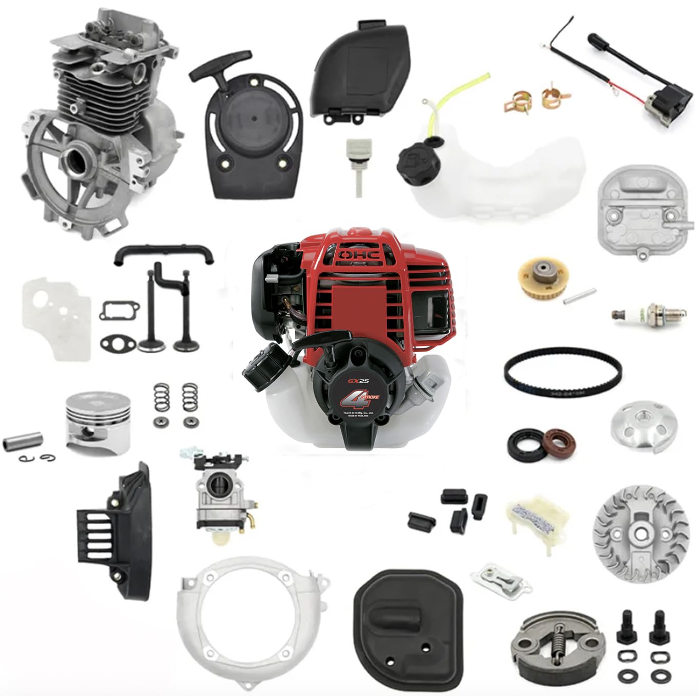 GX25 - Motor de 4 tiempos de 4 tiempos para desbrozadora de malas hierbas motor 25 cc 0,65 kW