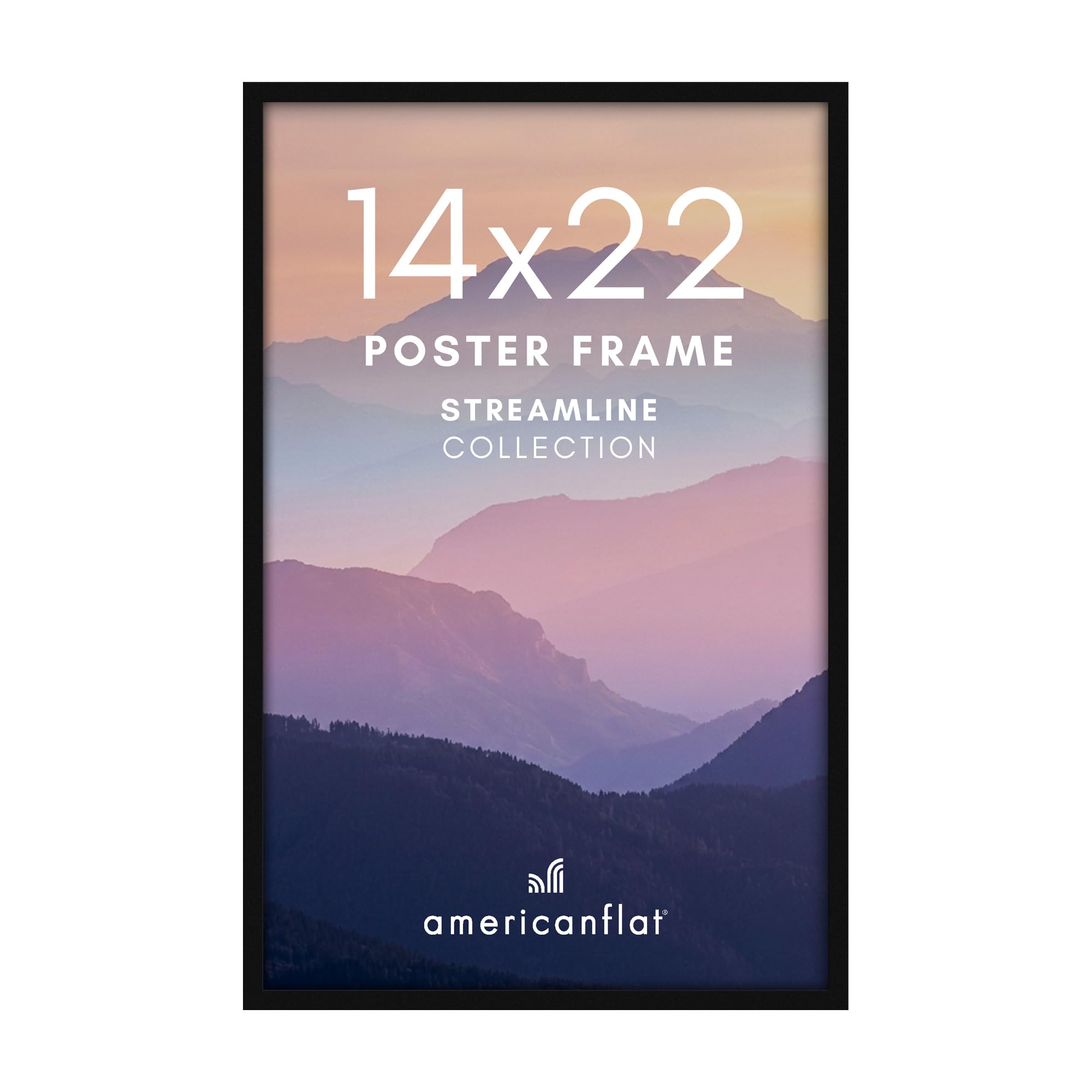 Photo 1 of [broken and dented] Americanflat 14x22 Poster Frame - Slim Molding - Black