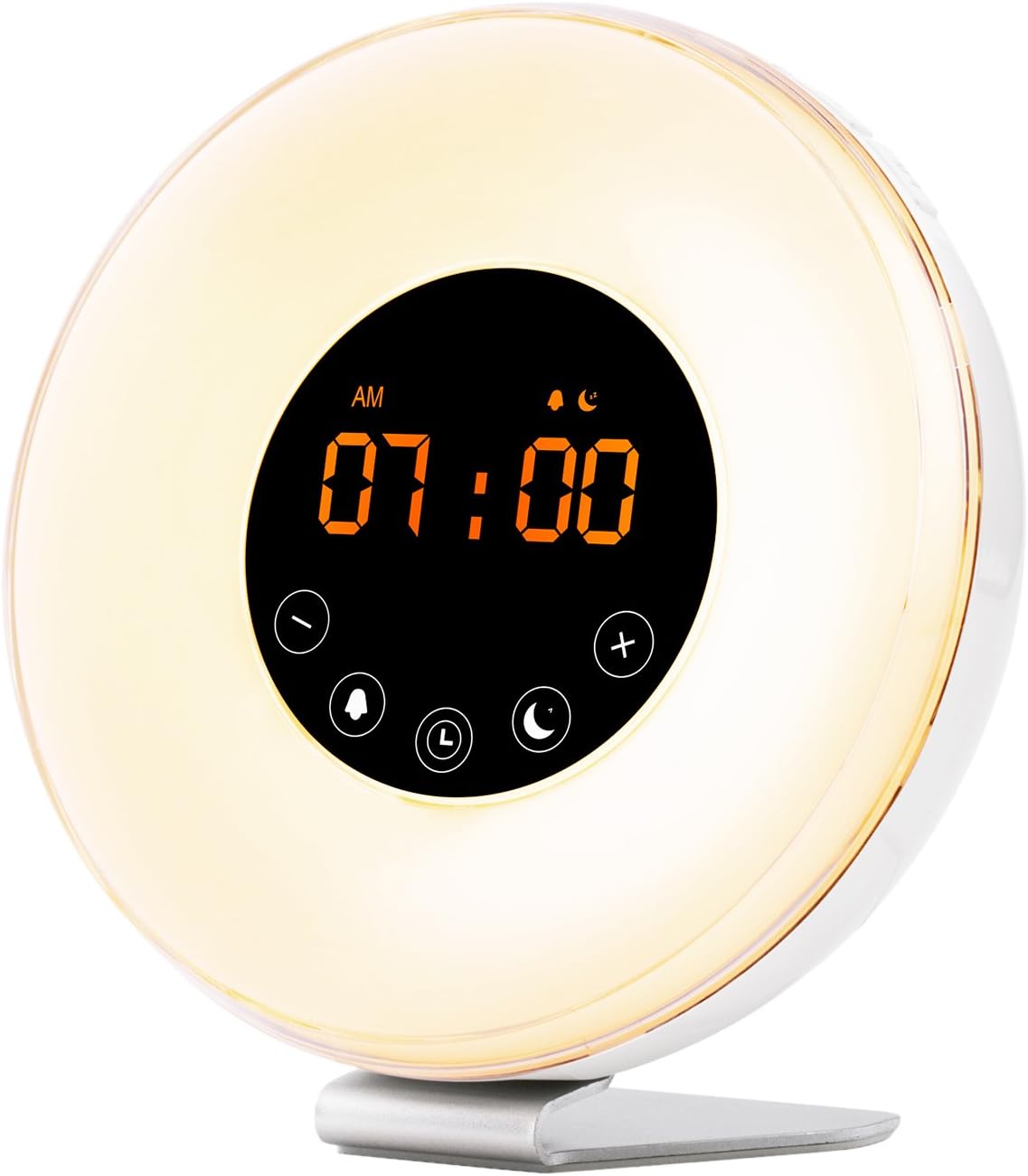 Sunrise Wake Up Light Digital Alarm Clock – [2018 Upgraded] 6 Natural Sounds, FM Radio, Sunrise and Sunset Simulation, Touch Control with Snooze Function, 7 Color Night Light for bedside and kids