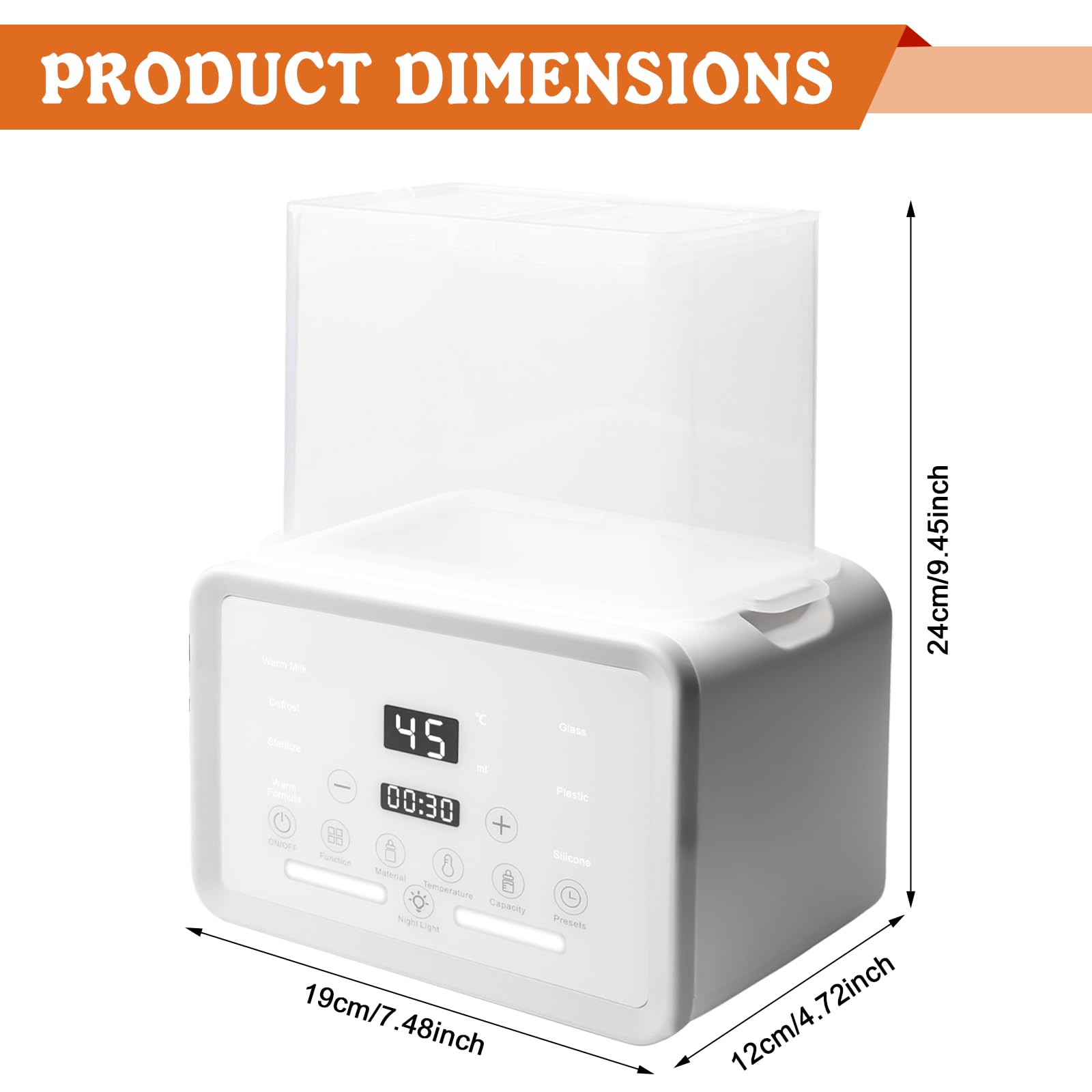 Flaschenwärmer, 8-in-1 Multifunktionaler Flaschenwärmer baby, Multifunktionaler, Babykostwärmer mit LCD-Display, 2 Flaschen gleichzeitig, Bottle Warmer Milchwärmer für Reise- und Heimgebrauch