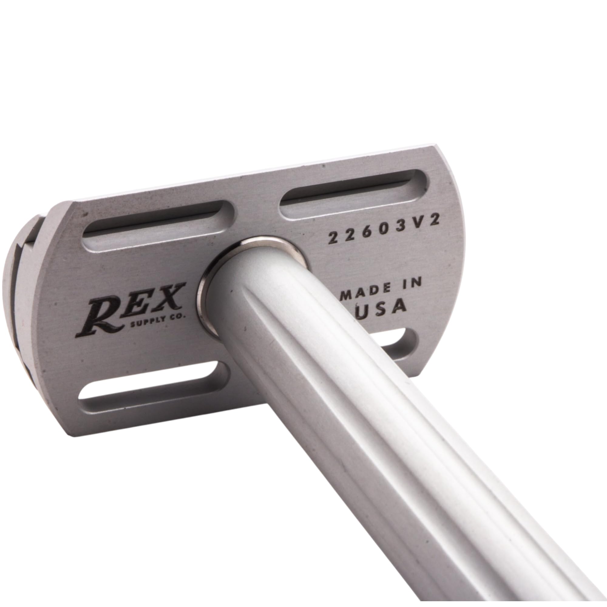 Rex Supply Co. Page Rasoio di sicurezza a doppio bordo in tre pezzi, finitura in alluminio aeronautico, rasoio fresato CNC ultra leggero per uomo, rasoio liscio durevole compatibile con tutte le lame