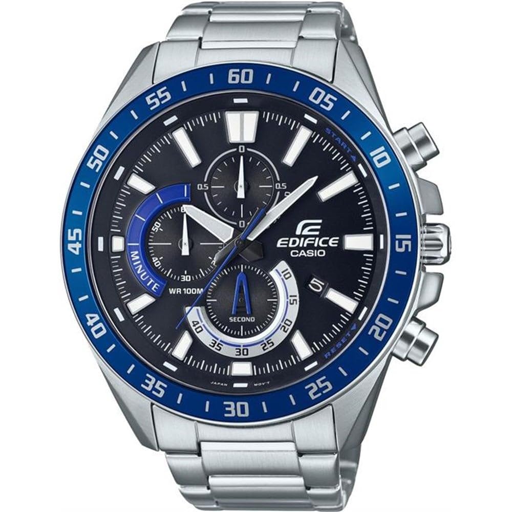 時計 CASIO EDIFICE Relógio CASIO EDIFICE masculino azul preto EFV-620D-1A2VUDF