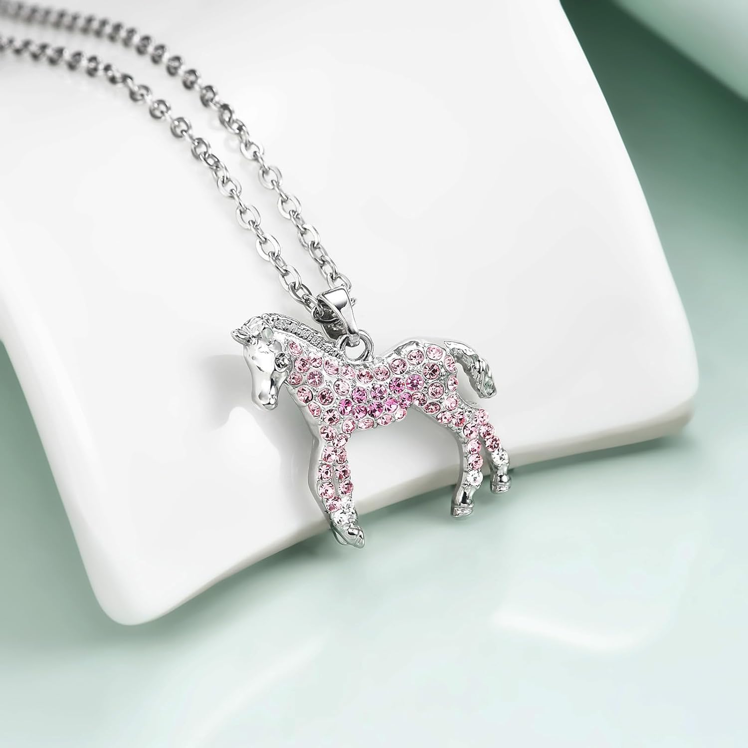 luomart Girls Horse Necklace Gifts,Little Rainbow Horse Jewelry for Women,Initial Letter Necklaces Pendant for Teen Girls Horse Lovers - Image 2