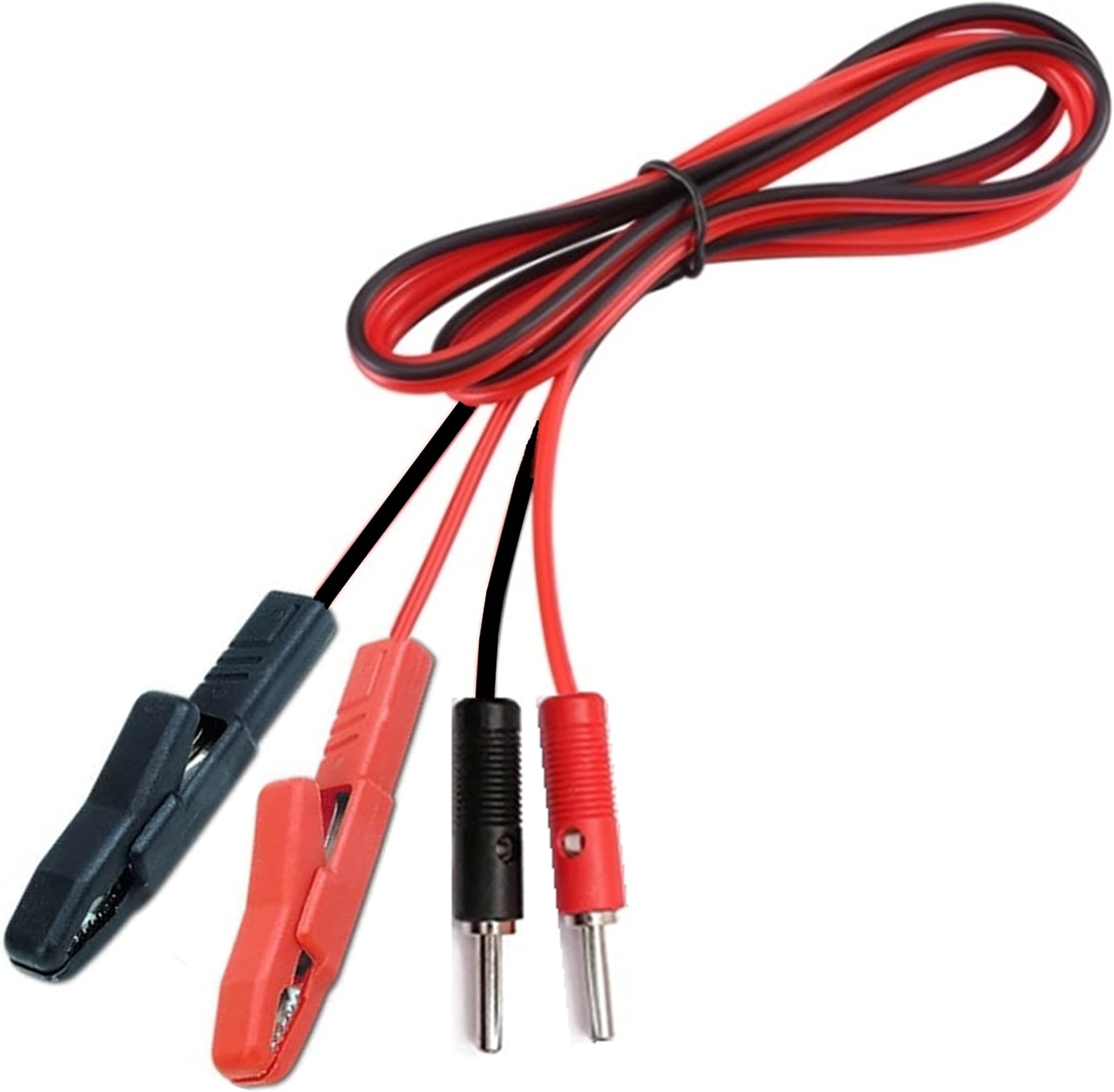 e4u Quality Standard 4mm Banana Plug To 80mm Fully Insulated Alligator/Crocodile Clip Red Black Test Probes Pair – 1.5 MTR
