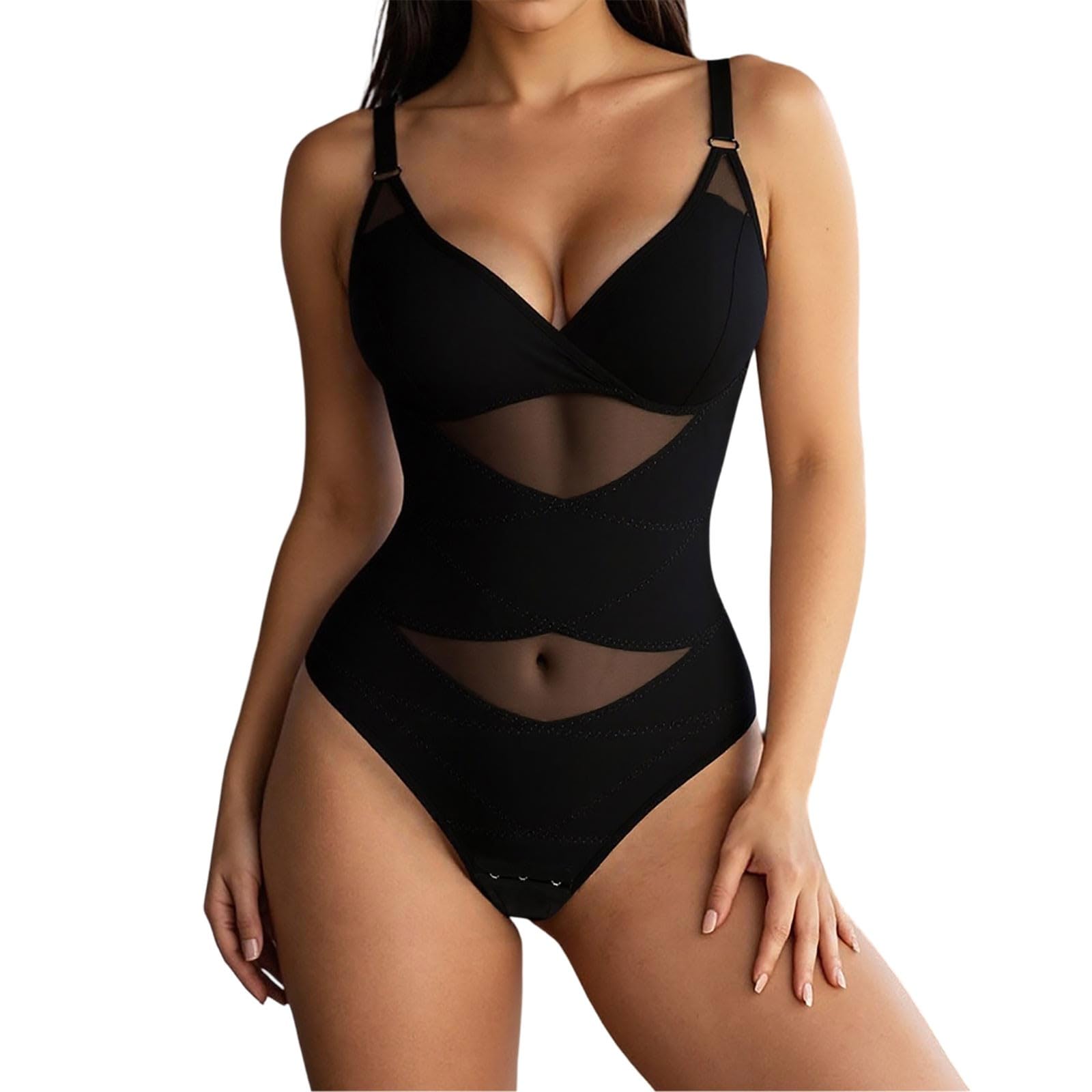 Genérico Faja Moldeadora para Mujer Body con Escote en V Corporal sin realza Figura cómoda elástica Adelgazante Ideal Uso Diario