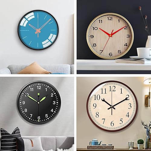 Miniatura 5 de EMOON Kit de reemplazo de mecanismo de 15 piezas con 16 manecillas, motor de barrido silencioso, funciona con pilas para reparación, bricolaje o