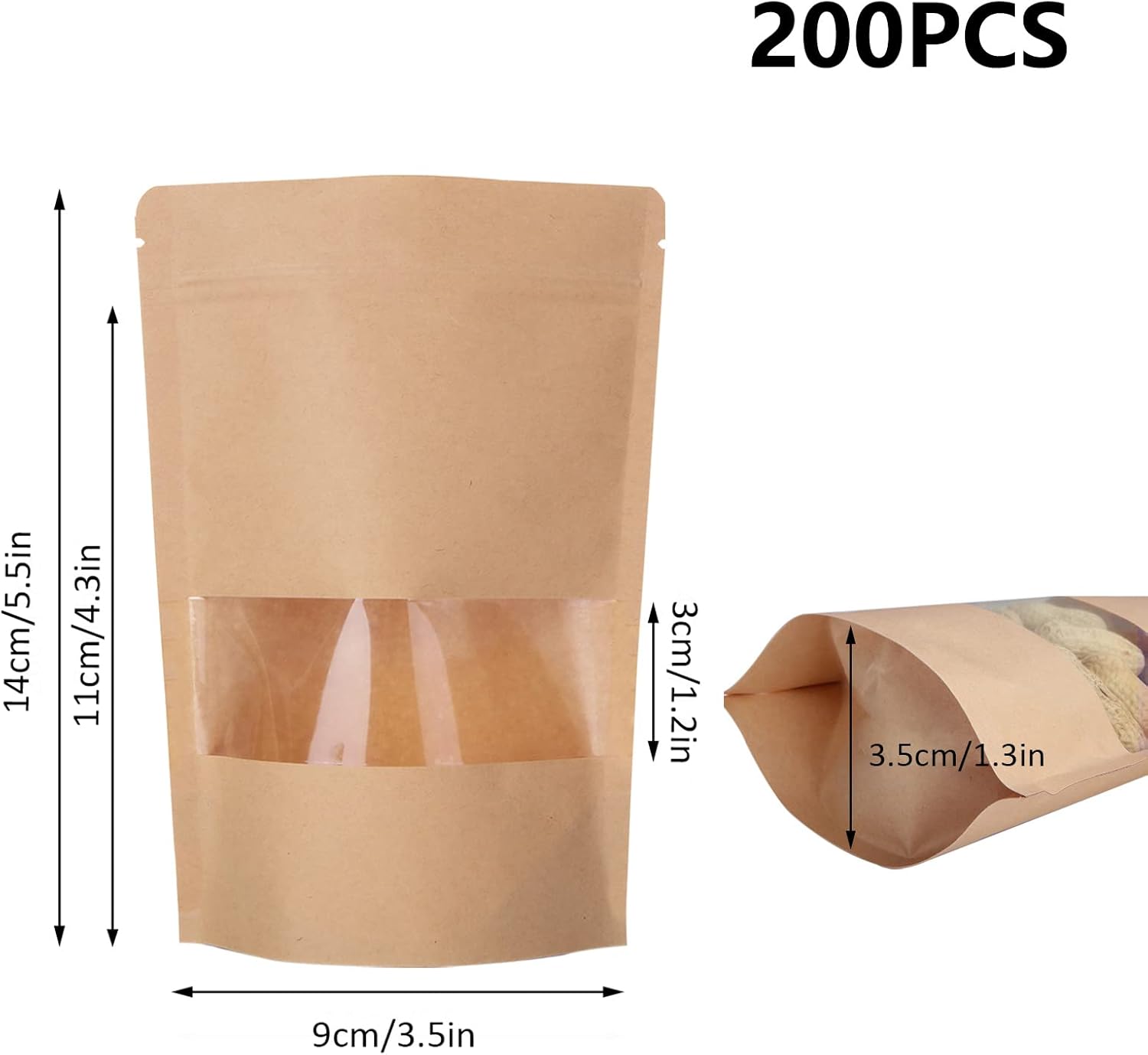 Kraft papír zacskó ablakos kialakítás