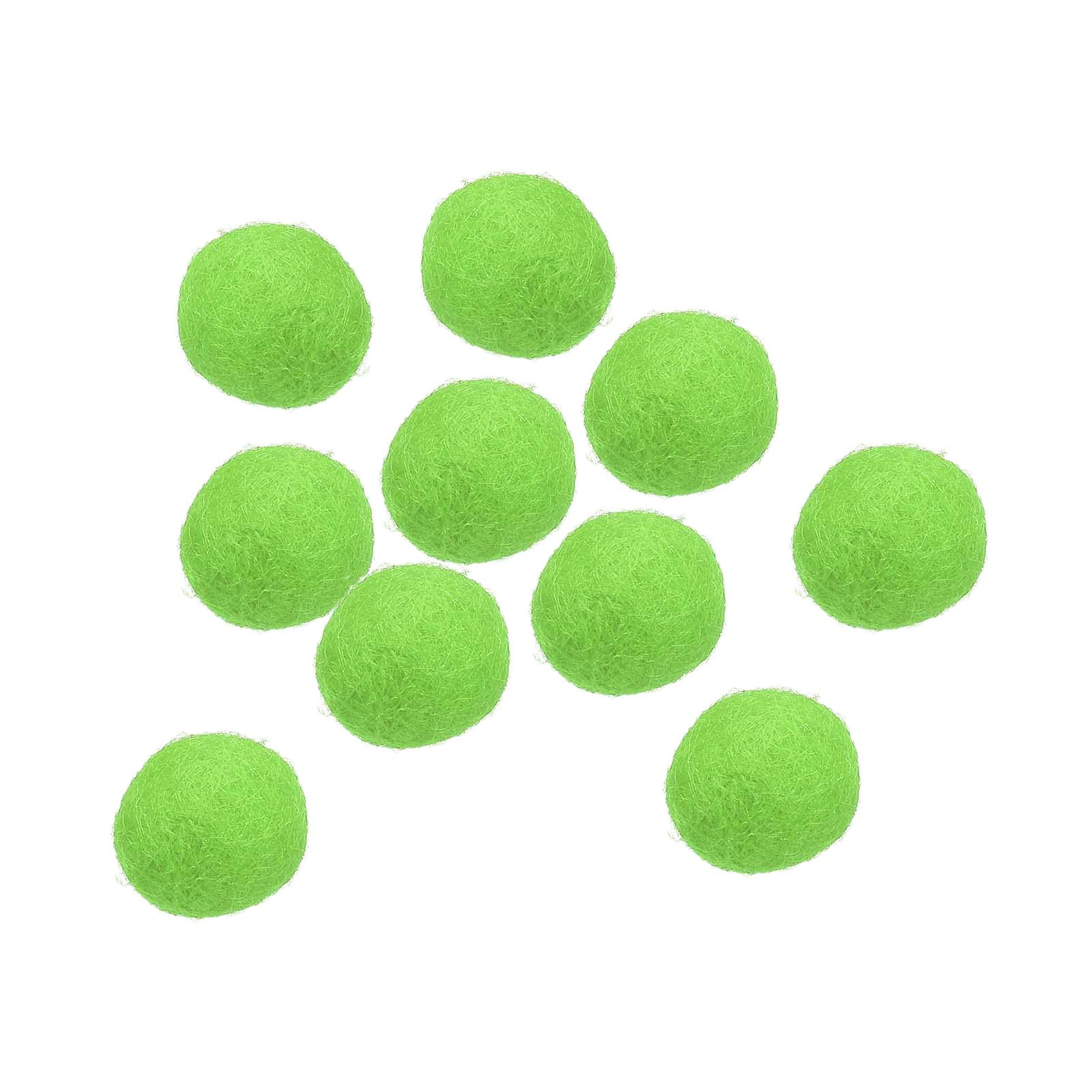 Unifizz Wool Felt Balls Natural Wool Felting Pom 2cm Bright Green for DIY Crafts, Handmade Felting Projects, Home Decorations - Pack of 10