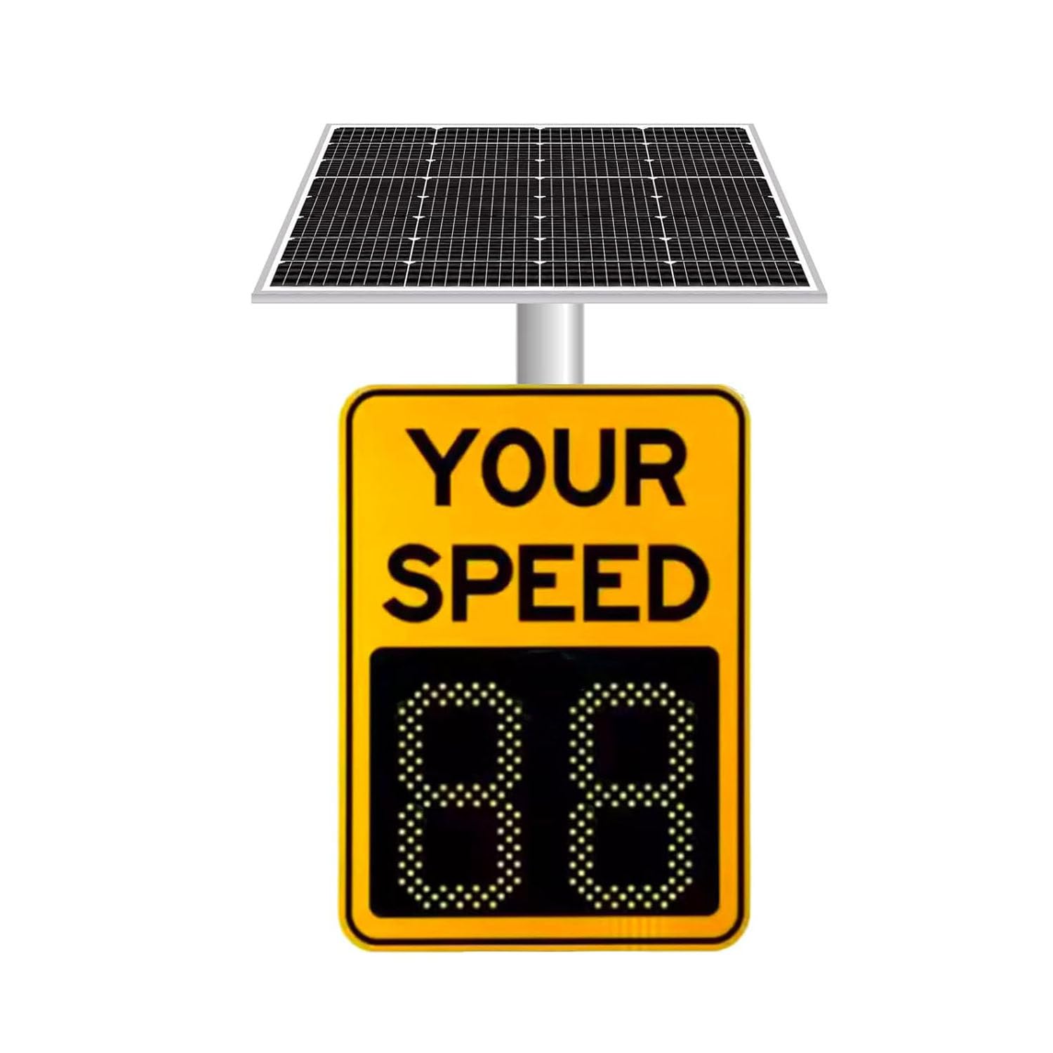 Señal de velocidad con radar, pantalla LED de velocidad alimentada por energía solar para zonas escolares, 500 mm x 700 mm, solución para el control de la seguridad vial.