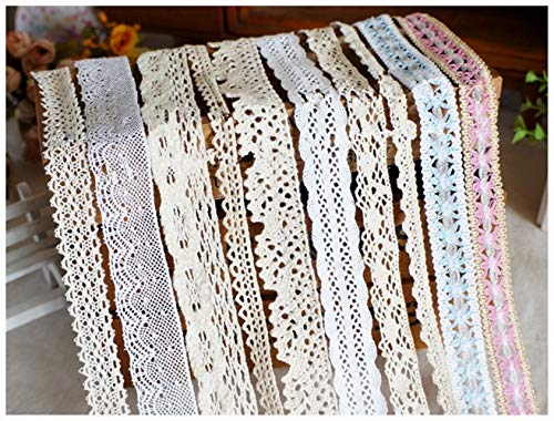 Cintas de encaje de algodón RayLineDo® para decorar manualidades, bodas y costura creativa, 20m 3
