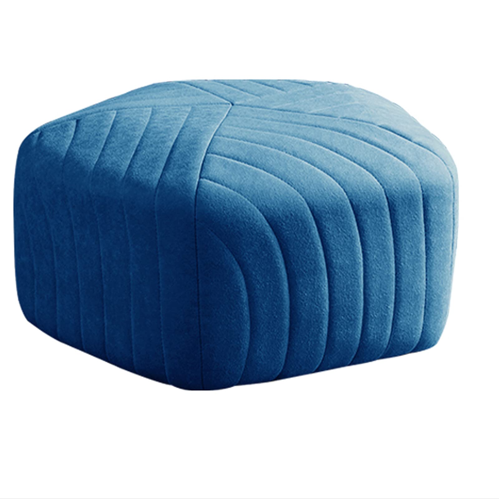 Repose-Pieds de Rangement salon petit tabouret coffre bois massif bleu