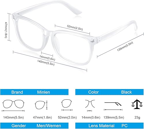 Miniatura 2 de Gafas de bloqueo de luz azul para mujereshombres, marco transparente, anteojos cuadrados para computadora y juegos