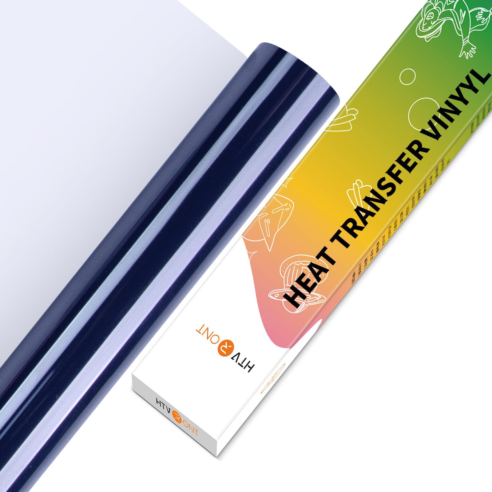 HTVRONT HTV Vinyl Rolls Heat Transfer Vinyl - 12" x 5ft Navy Blue HTV