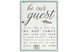 Stupell Industries Be Our Guest Poem Cursive Grey Framed Wall Art: Elegant...