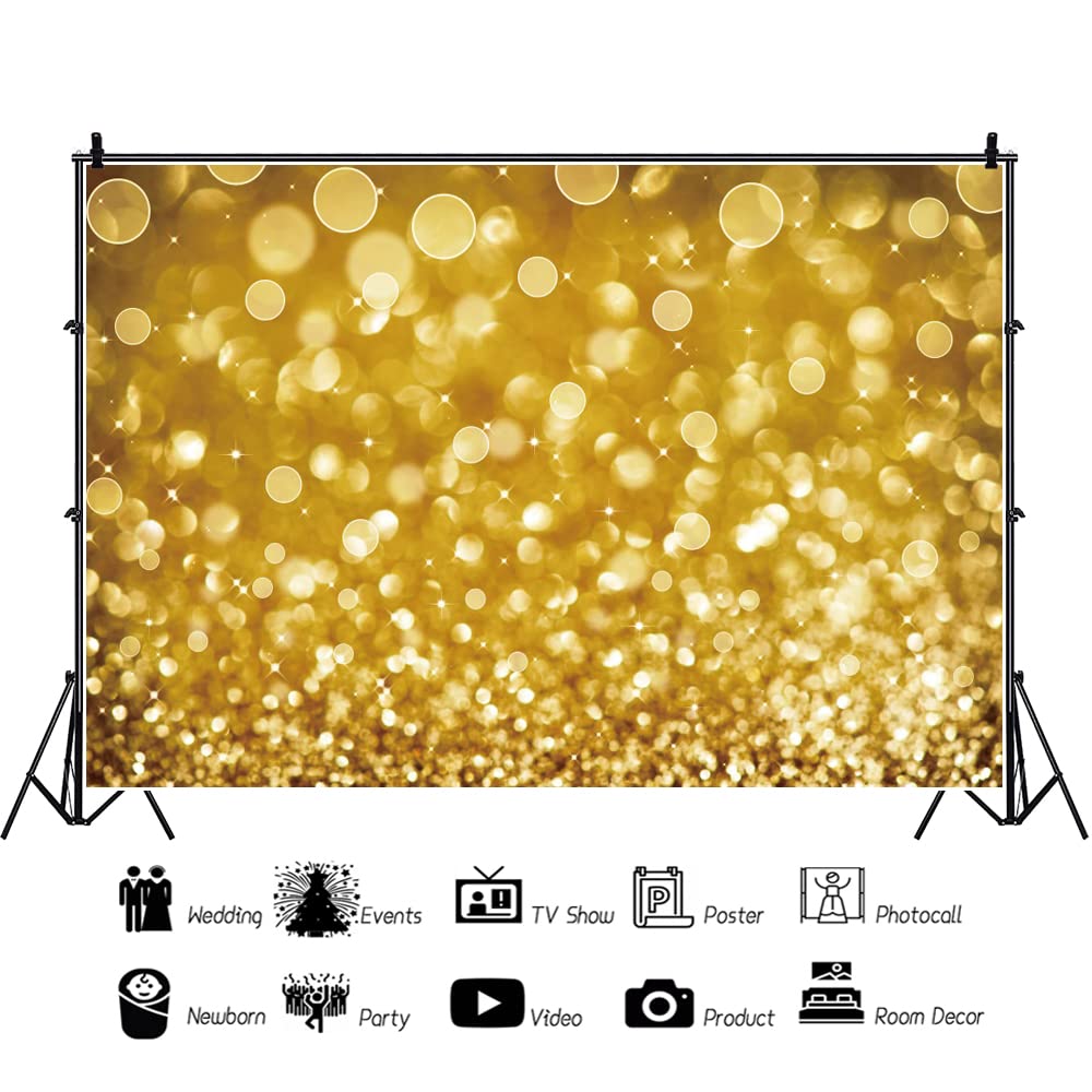 300x250cm Oro Brillante telón de Fondo Oro Burbuja luz Sombra fotografía Fondo bebé Ducha decoración Banner Fiesta de cumpleaños fotografía telón de Fondo