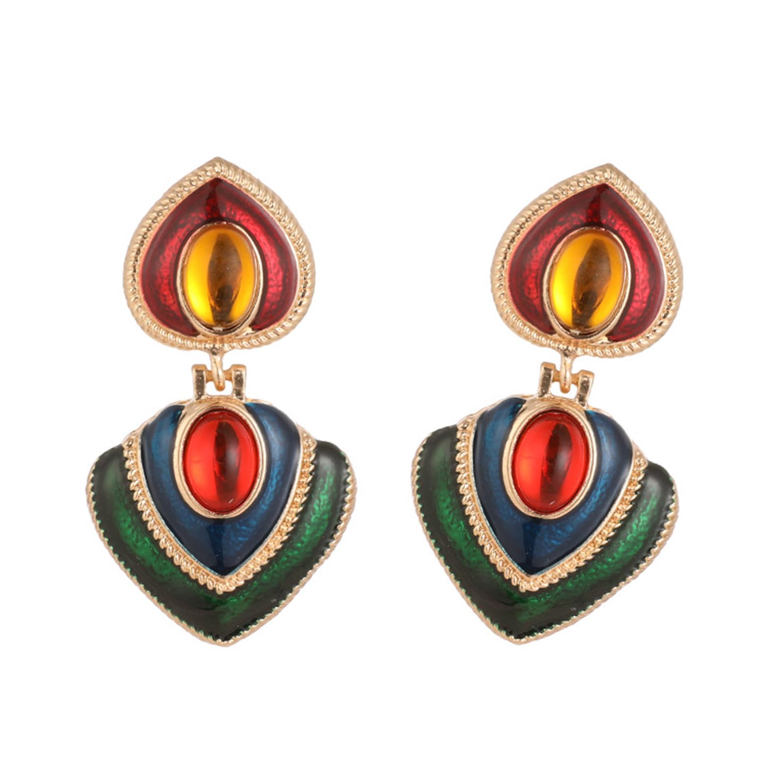 Ljmyy Old Topological Coating Earrings Metal Mixture Thin Nonallergenic Permanent Jewelry for Women