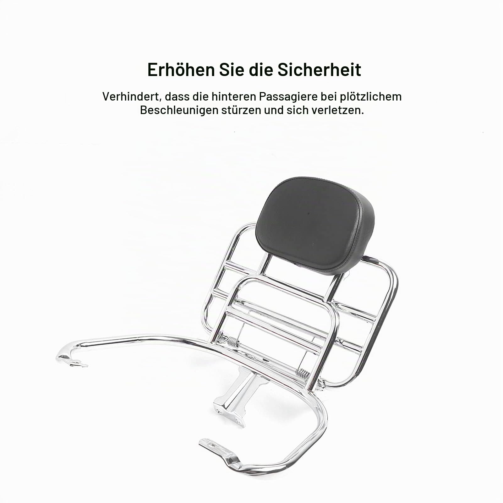Gepäckträger Hinten, mit Rückenlehnenkissen Chromstahllegierung Chromplatte Passend für Sprint Primavera 50 125 150 250 300 GTS