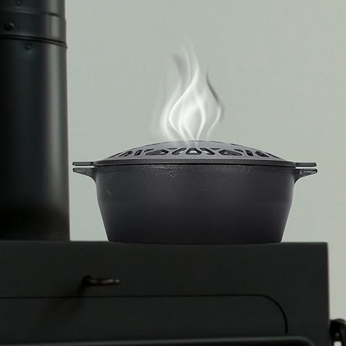 Miniatura 7 de MYFIREPLACEDIRECT Vaporizador de estufa de leña, humidificador de chimenea, olla decorativa de hierro fundido con patrón de oso para estufa de leña,
