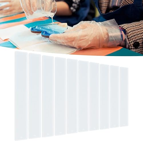 Miniatura 3 de 10 moldes de silicona para marcapáginas, 1.3 x 7.6 pulgadas, reutilizable, elástico, rectangular, para bricolaje, pegamento de gota de cristal, para