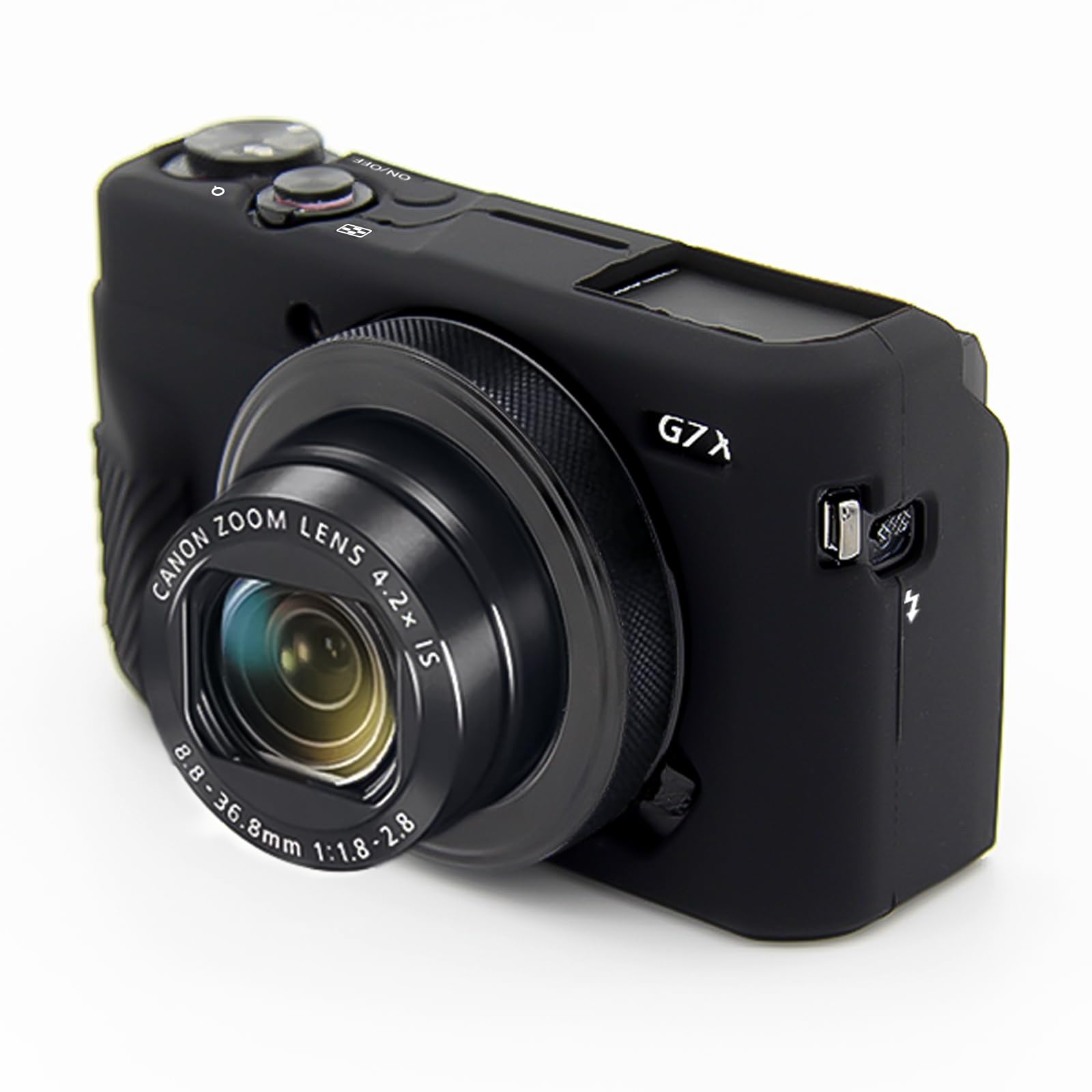 Easy Hood G7 X Mark II Case, Protective Case for Canon Powershot G7X Mark II Digital Camera, Removable Lens Cover Key Marking Silicone Gel Soft Camera Case, Rubber Protective Body Skin Black