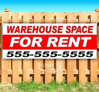 Warehouse Space for Rent (Phone Number) Banner 13 oz | Non-Fabric | Heavy-Duty Vinyl Single-Sided with Metal Grommets