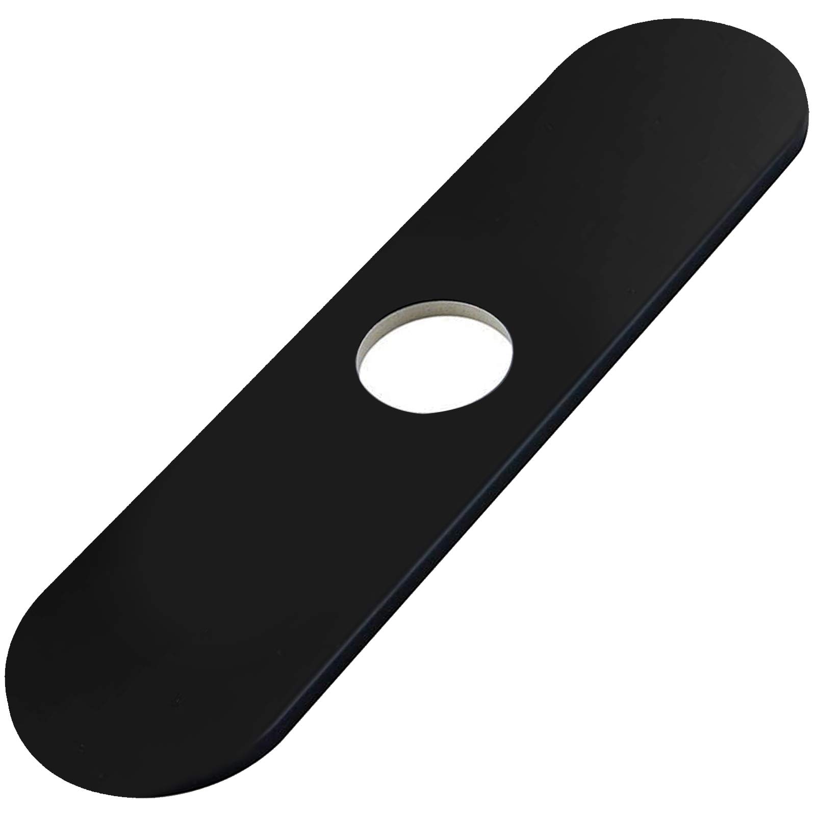 GreenspringMatte Black Faucet Plate, Sink Hole Cover, Faucet Deck Plate Round 10" Bathroom or Kitchen Sink Faucet 1 or 3 Hole Deck Plate - Sink Faucet Hole Cover for Vanity Sink Faucet