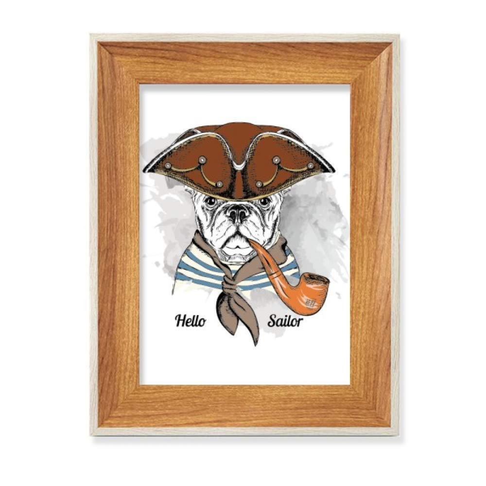 Cadre de Photo en Bois de Qualité Peinture Aquarelle Art Chien de Bureau