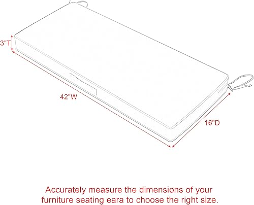 Vista 36 de Favoyard - Cojín de banco para exteriores de 42 x 18 pulgadas, impermeable, para muebles de patio, el color resiste 3 años, para el sofá de jardín
