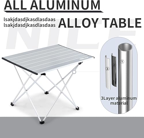 Miniatura 4 de Whitsunday Mesa de camping plegable, mesa auxiliar portátil ultraligera para campamento, pequeña mesa plegable de aluminio para picnic, playa,