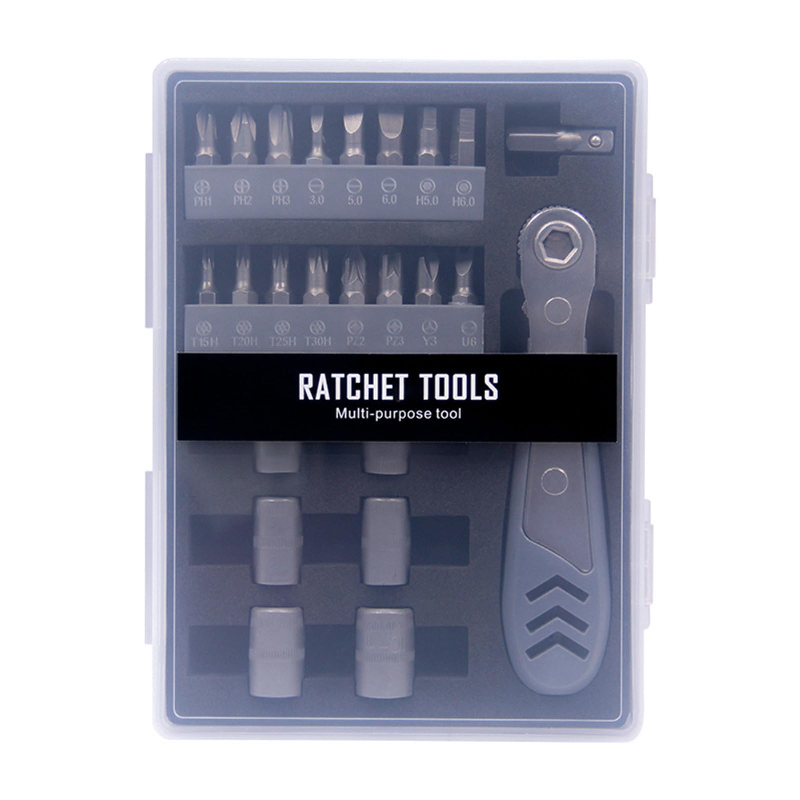 Hsioluted Multitask Ratcheting Screwdriver Set With Bit Portable Case Perfect For Home Improvement And Automotive Work Ergonomic Handle Ratcheting Screwdriver Set