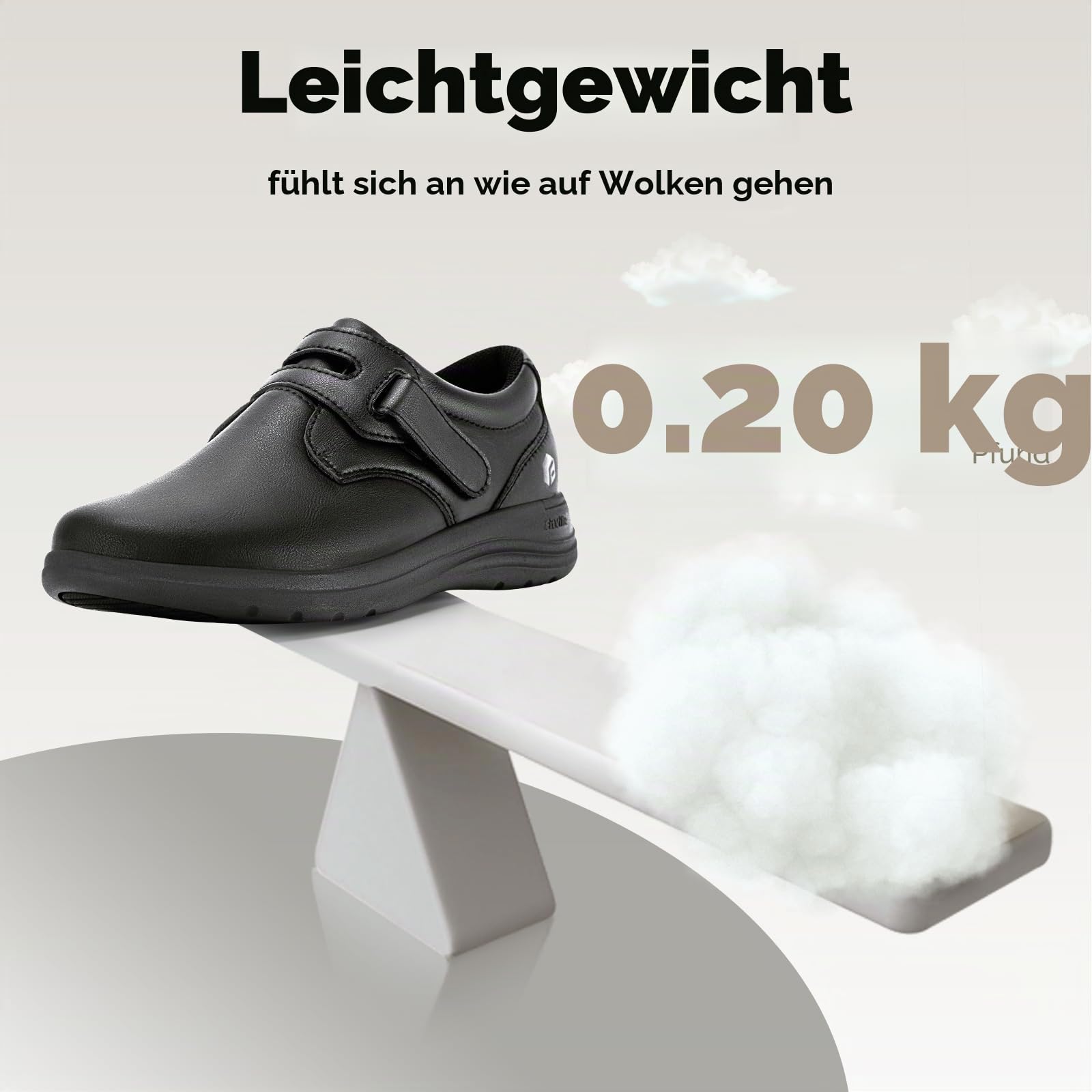 FitVille Diabetiker Schuhe Damen Extra Weit Leder Mokassins Slippers Orthopädische Schuhe mit Klettverschluss Verstellbare Loafers Bequemer Elegant Walkingschuhe für Geschwollene Füße