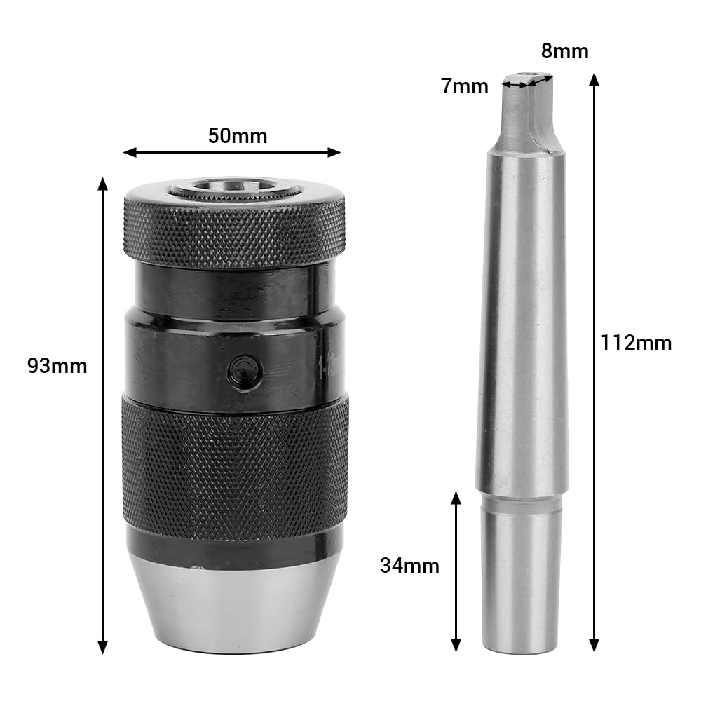 Uchwyt wiertarski bezkluczowy, tokarka bezkluczowa B16 13MM Super Heavy Duty, uchwyt wiertarski z samonapinającym uchwytem stożkowym, akcesoria przemysłowe